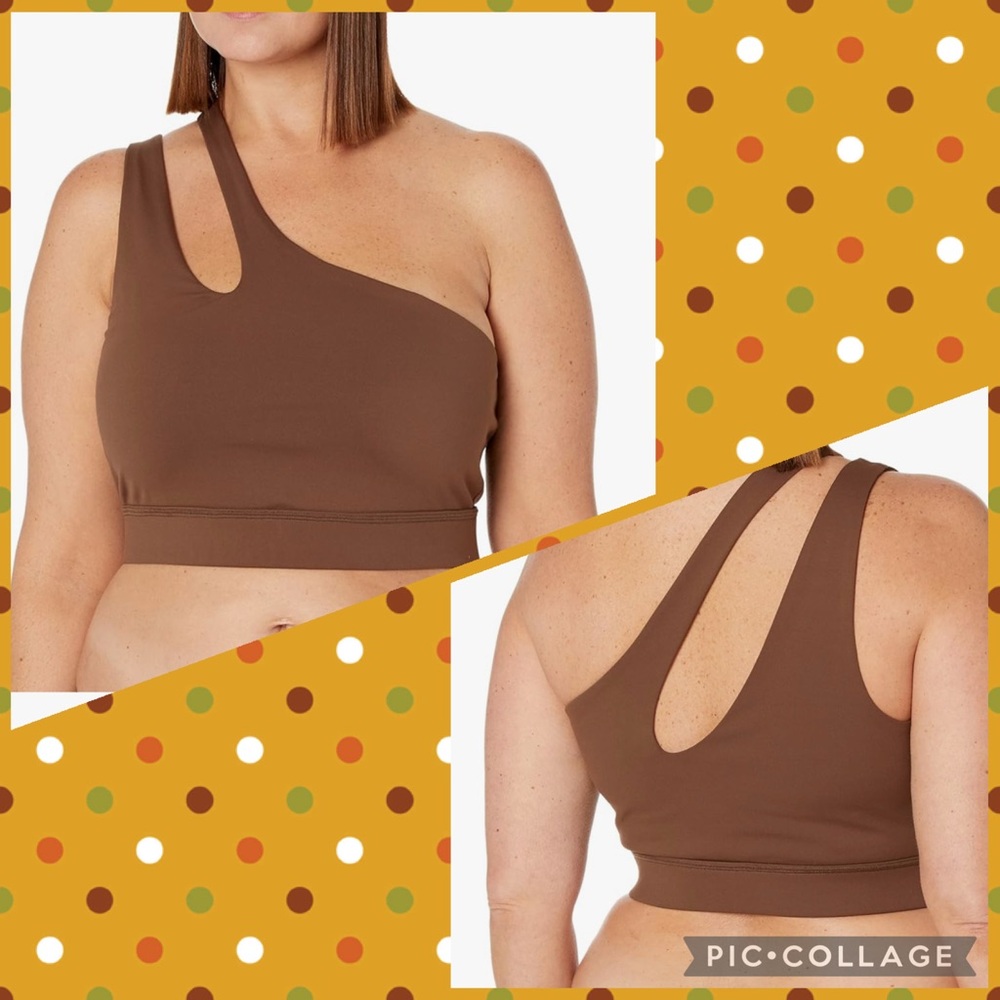 The Drop Women's Kelsey One-Shoulder Stretch Cut-Out Sports Bra
